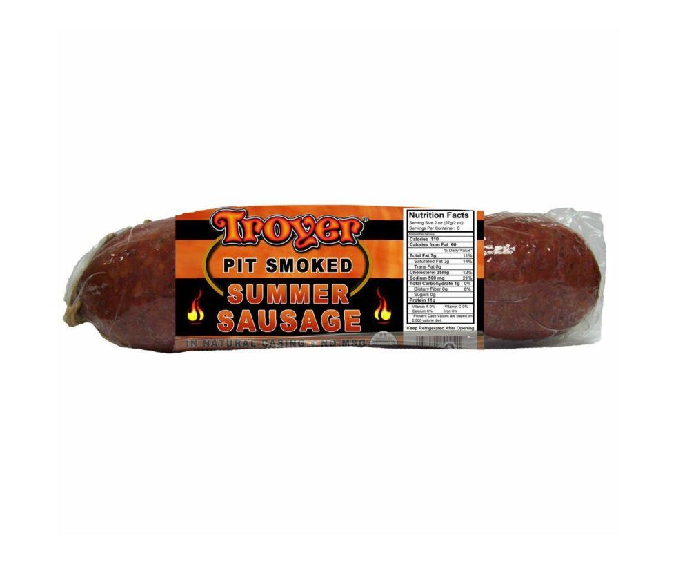 Pit Smoked Summer Sausage Shelf Stable (16oz) Troyer Market