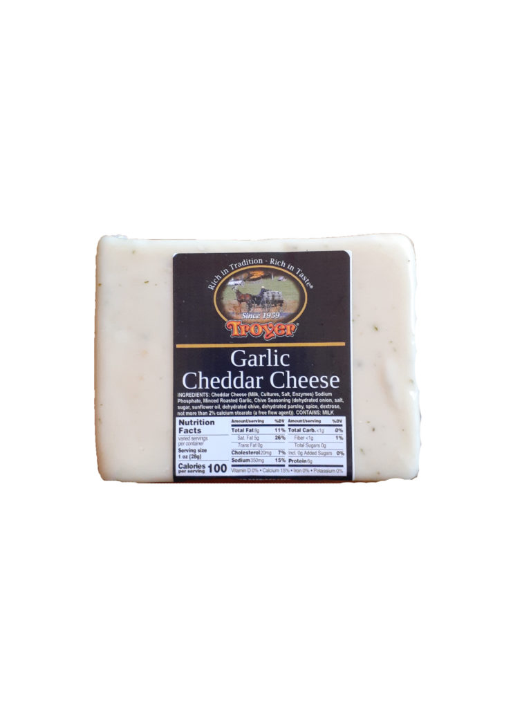 Garlic Cheddar Cheese (10oz) Troyer Market