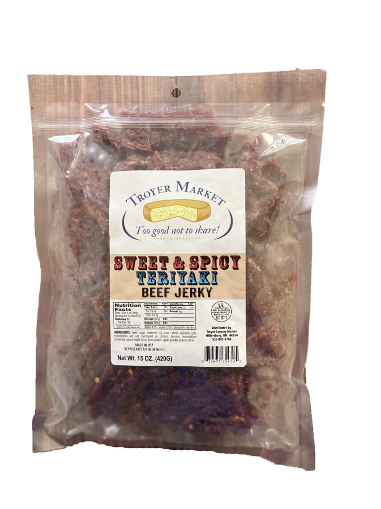 Sweet and Spicy Teriyaki Beef Jerky (15oz) Troyer Market